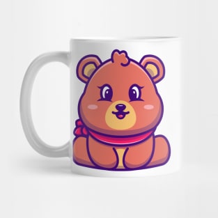 Cute baby bear sitting cartoon illustration Mug